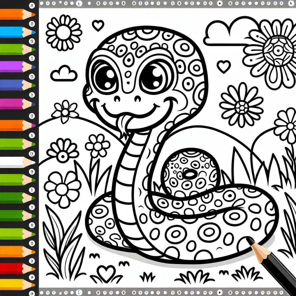 Unleash Your Creativity with our Snake Coloring Page Collection!