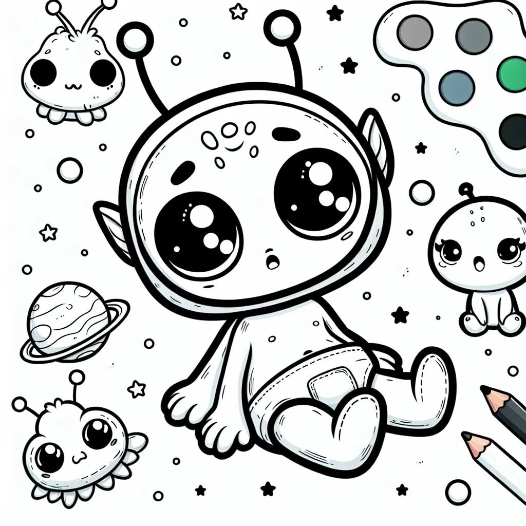 Unleash Your Creativity with our Adorable Baby Yoda Coloring Page Collection!