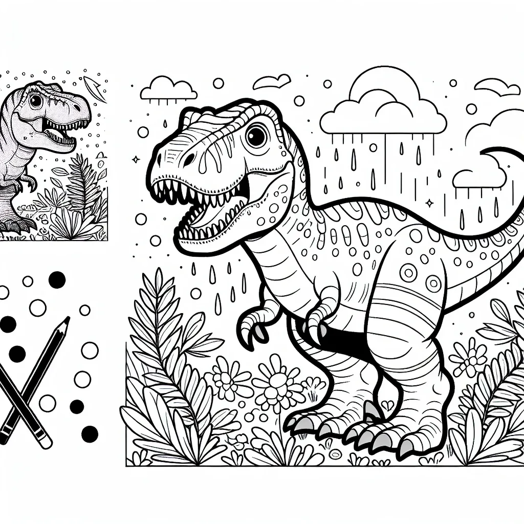 Dive into the Jurassic era with our T Rex Coloring Page – Perfect for Dinosaur Enthusiasts!