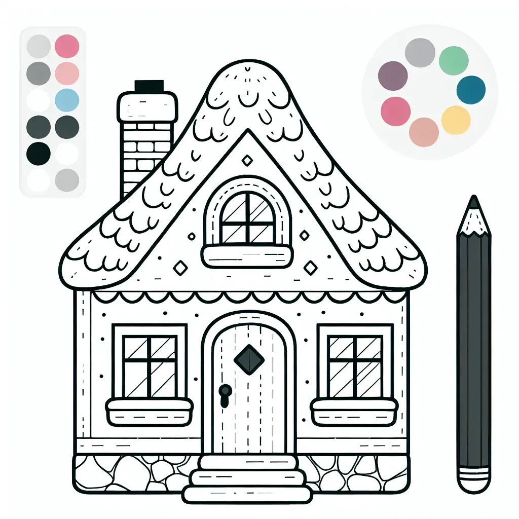 Free Printable House Coloring Page for Kids – Fun and Creative Activity!