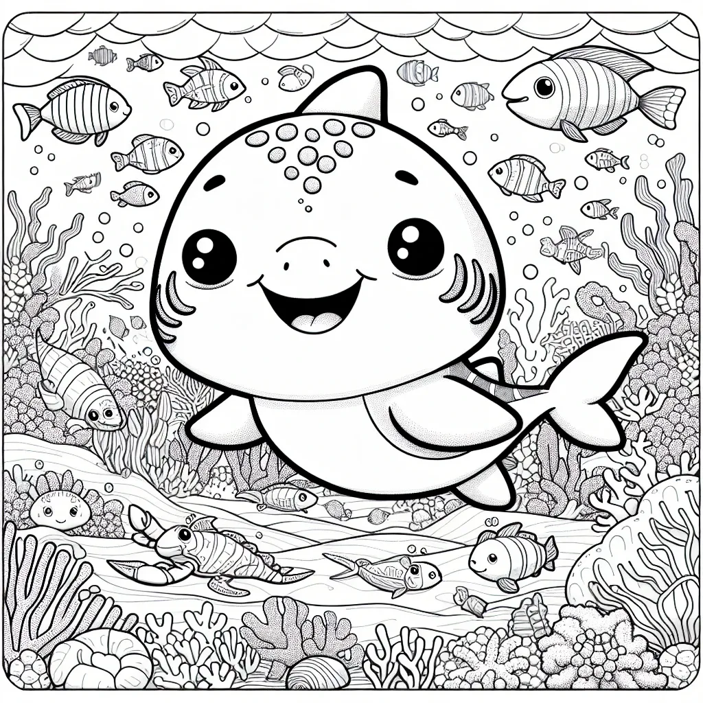 Dive into Fun with Our Baby Shark Coloring Page – Perfect for Kids of All Ages!