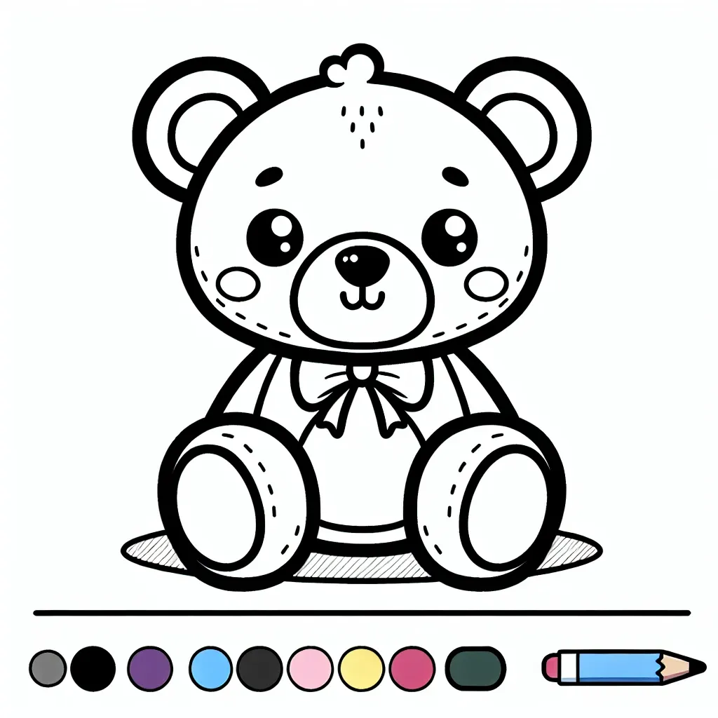 Adorable Teddy Bear Coloring Page: Bring Out Your Inner Artist with this Cute Design!