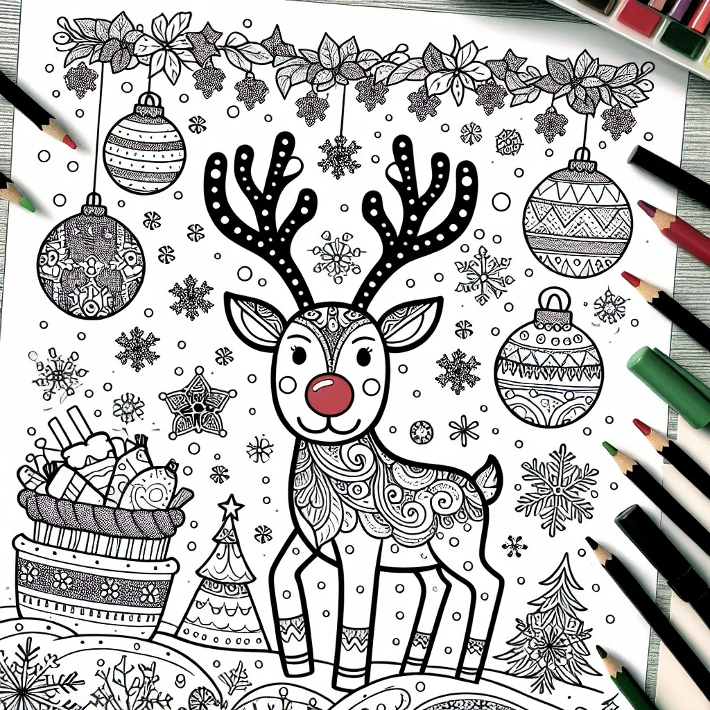 Bring the Magic of the Holidays to Life with Our Reindeer Coloring Page!