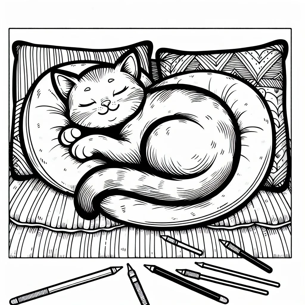 Unwind with a Relaxing Catnap Coloring Page: Perfect for Stress Relief!