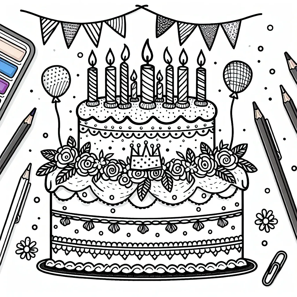 Free Printable Birthday Cake Coloring Page: Add Sweetness to Your Celebration!