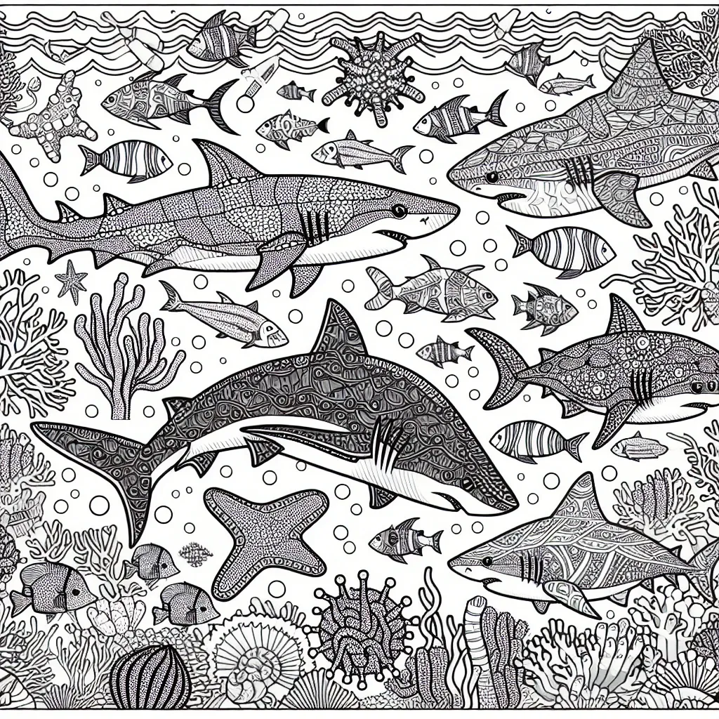 Dive into Fun with our Shark Coloring Page Collection!