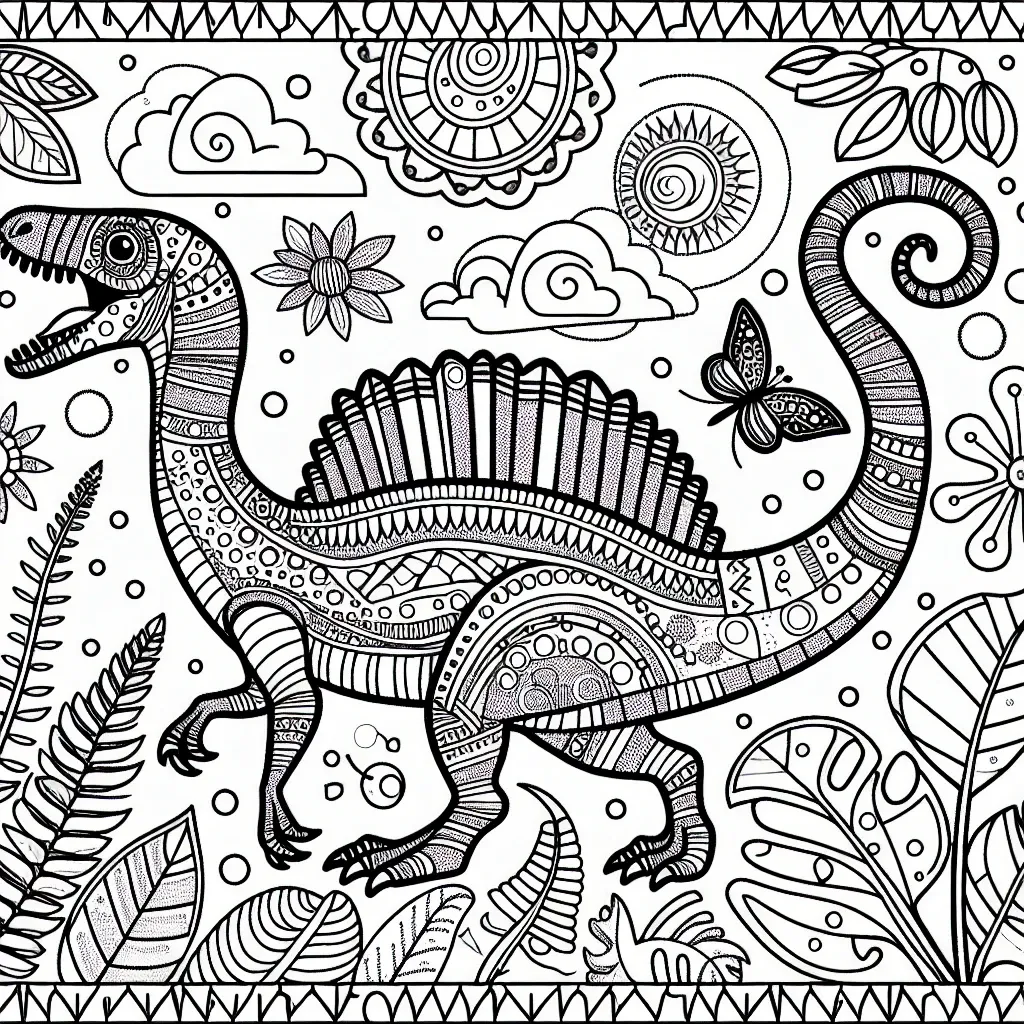 Roar into Fun with Our Spinosaurus Coloring Page Collection!