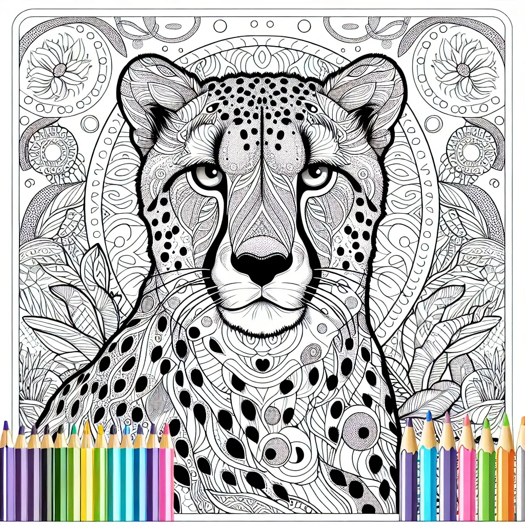 Unleash Your Creativity with a Majestic Cheetah Coloring Page – Perfect for Animal Lovers!