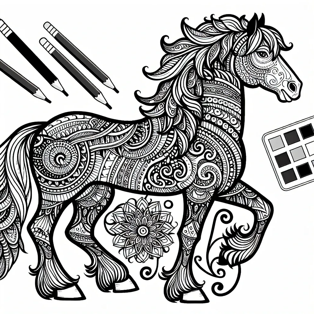 Unleash Your Creativity with a Stunning Horse Coloring Page!