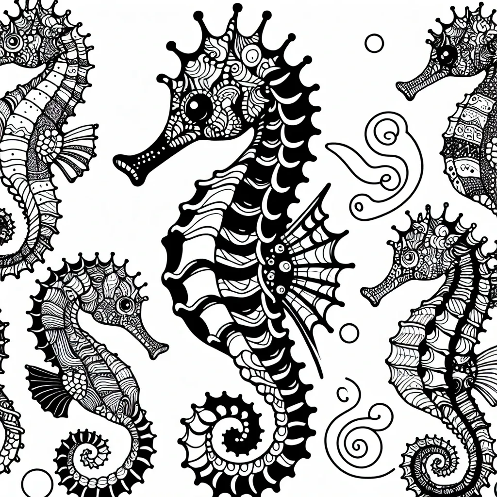 Dive into Fun with Our Seahorse Coloring Page Collection!