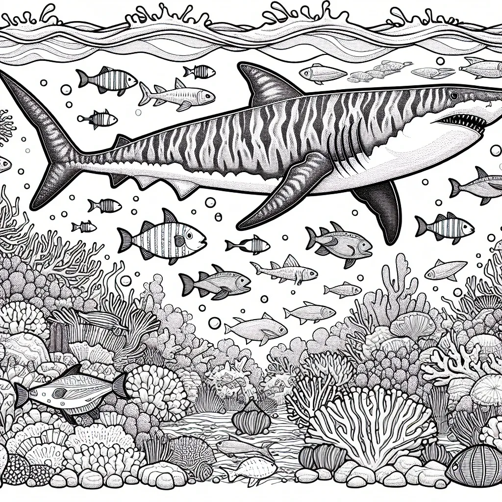 Dive into the Deep Blue with our Megalodon Coloring Page Collection!