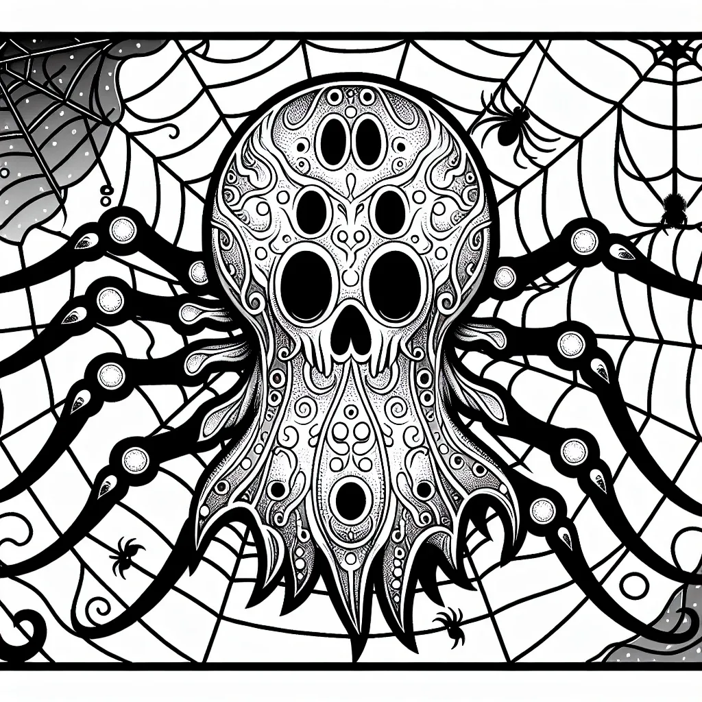 Spooky Fun: Ghost Spider Coloring Page for Halloween Coloring Fun!