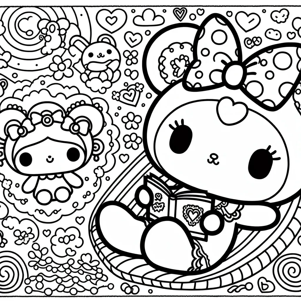 Get Creative with Our Cute Kuromi Coloring Page – Perfect for Fans of Sanrio!