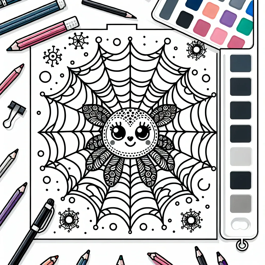 Free Spider Coloring Page: Creepy Crawly Fun for Kids!