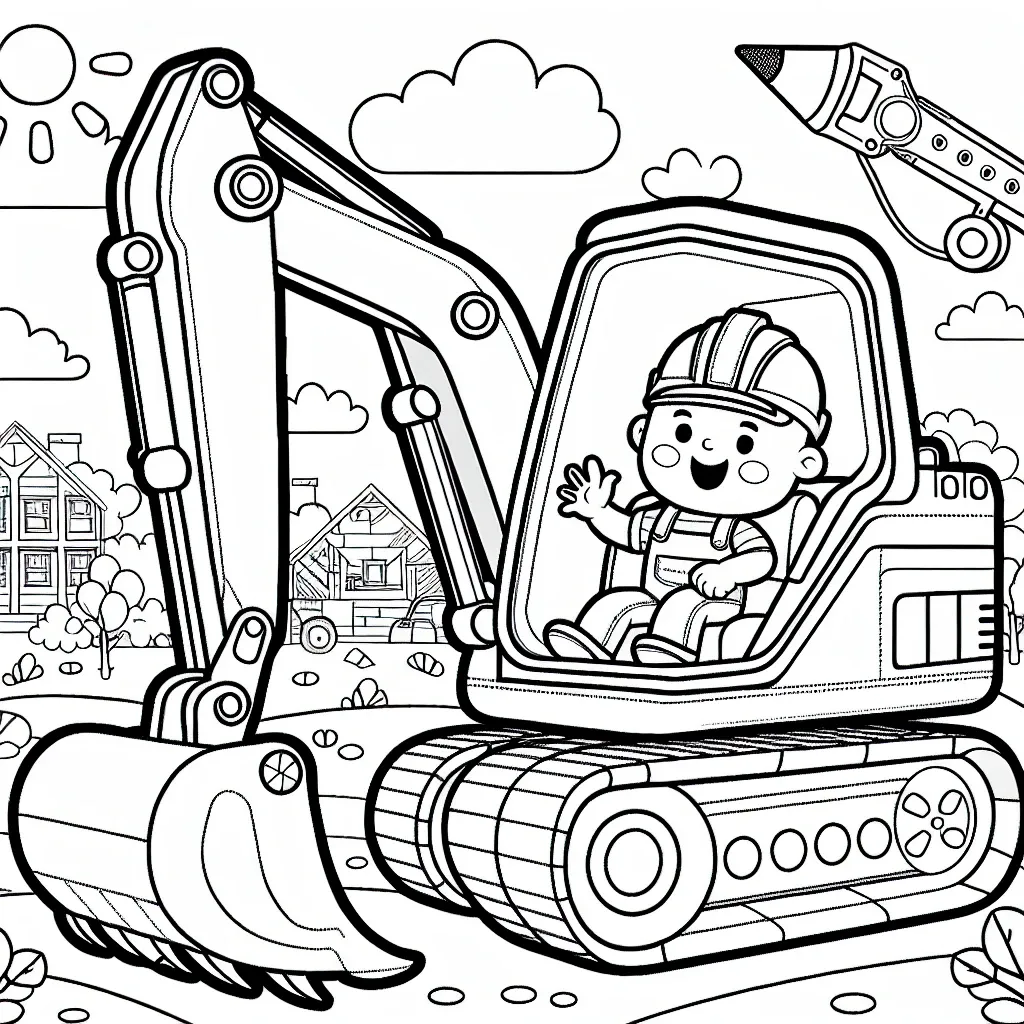 Get Creative with our Excavator Coloring Page for Kids!