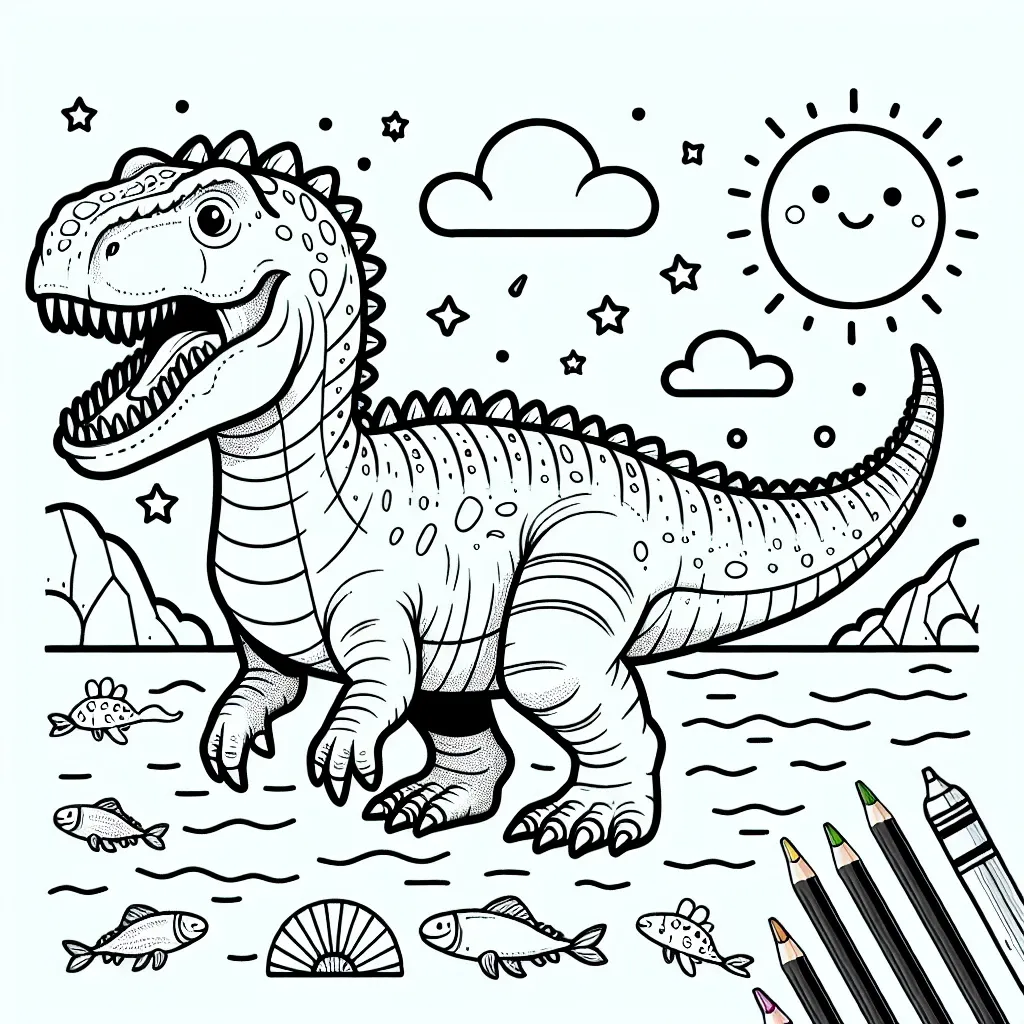 Dive into Fun with Our Mosasaurus Coloring Page Collection!