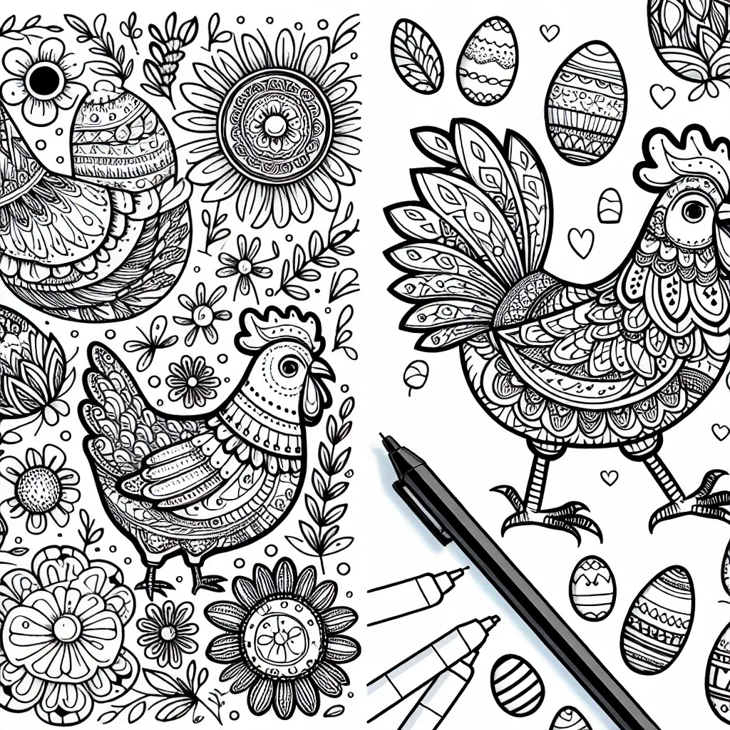 Get Clucking with Our Fun and Free Chicken Coloring Page Designs!