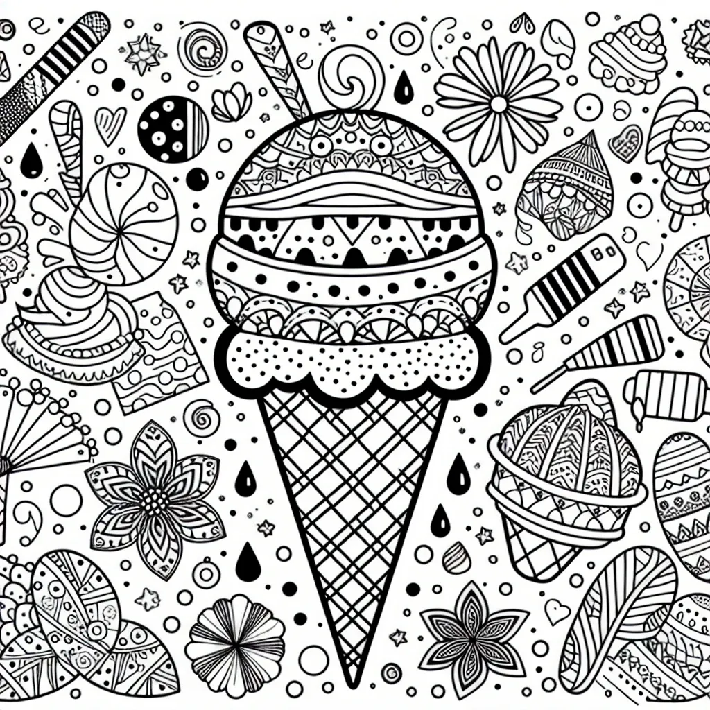 Free Printable Ice Cream Cone Coloring Page: Cool Off with Summer Fun!