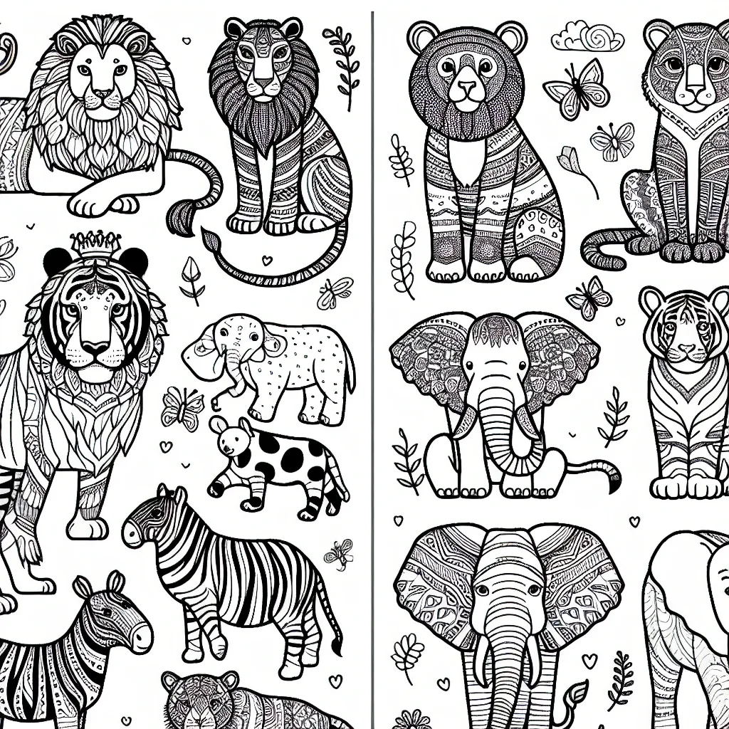 Roar with Excitement: Free Animal Coloring Pages for Kids and Adults!