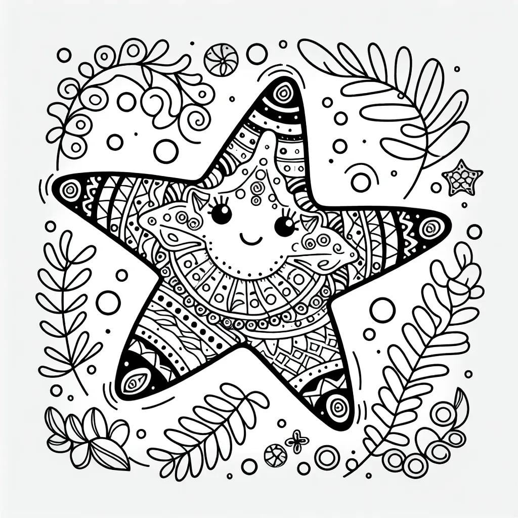 Dive into Underwater Fun with Our Free Starfish Coloring Page!