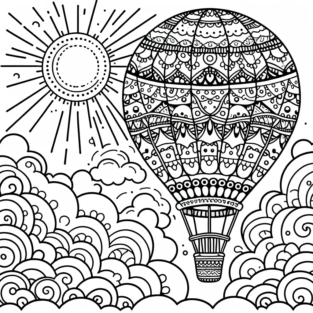 Get Creative with Our Hot Air Balloon Coloring Page – Perfect for a Fun and Relaxing Coloring Activity!