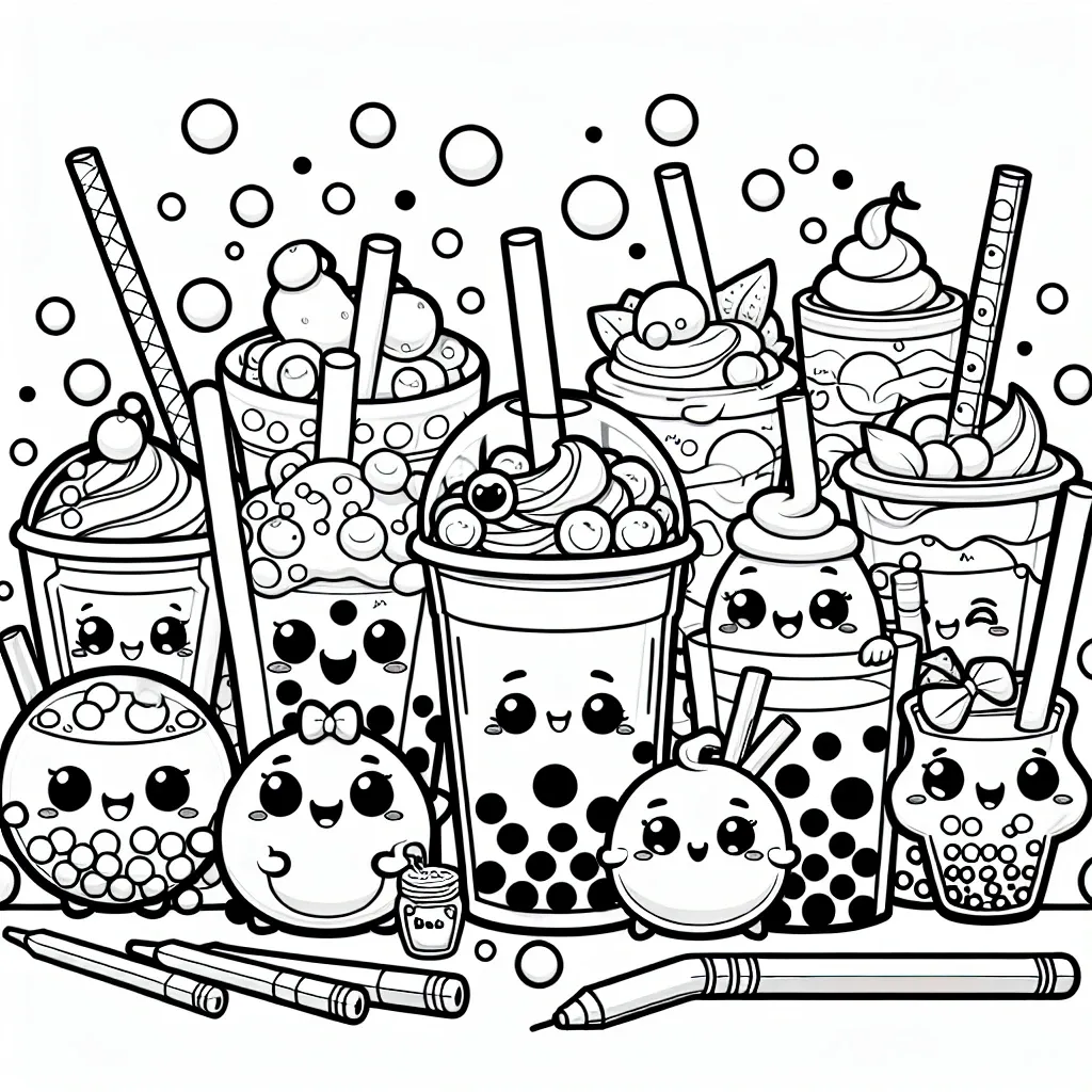 Get Creative with Our Boba Coloring Page: A Fun and Relaxing Activity for All Ages!