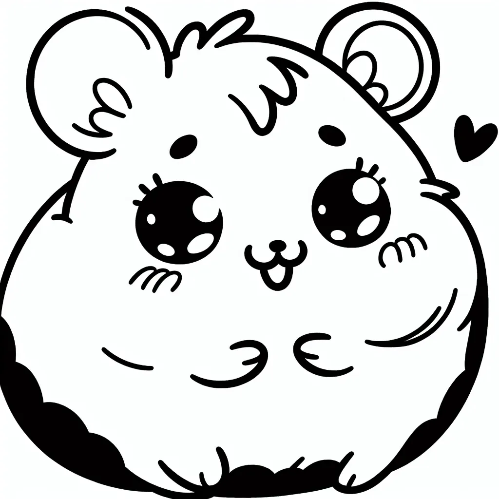 Adorable Hamster Coloring Page – Free Printable Fun for All Ages!