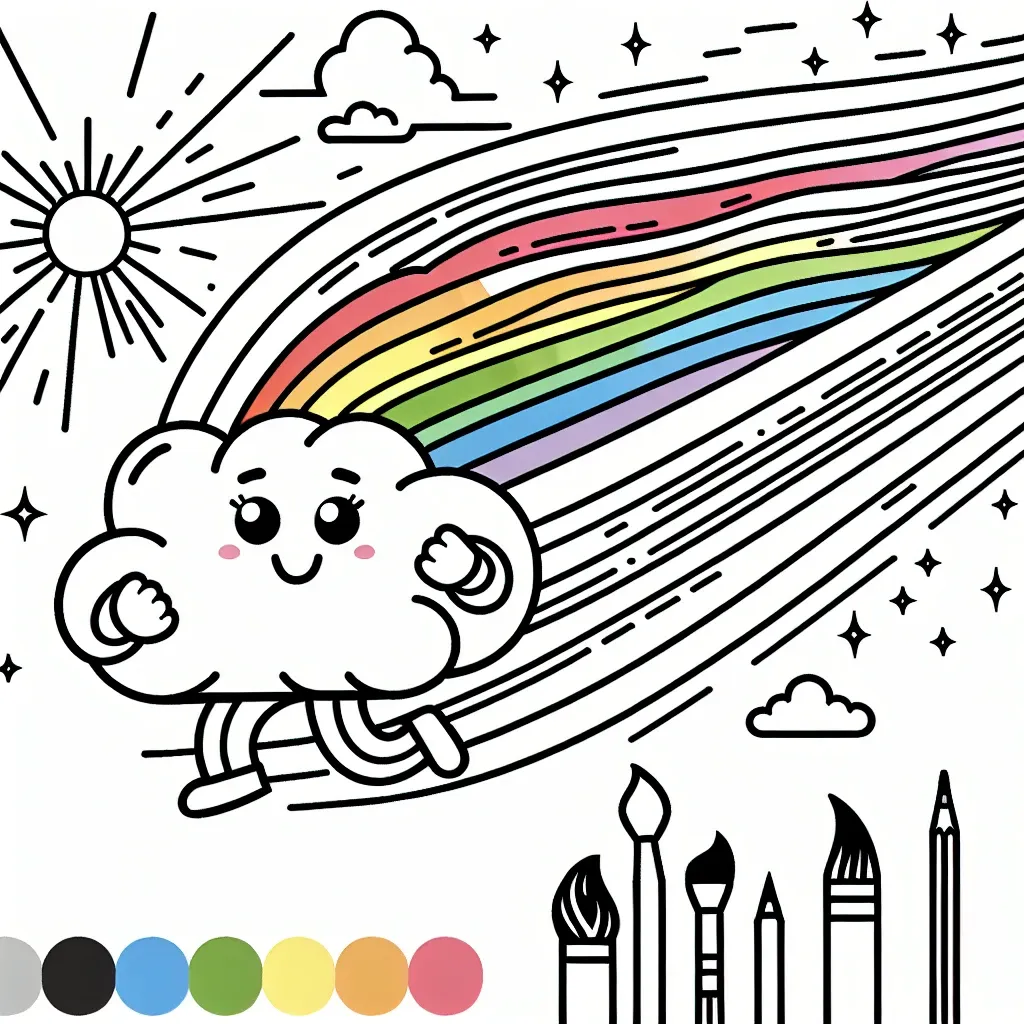 Unleash Your Creativity with Our Vibrant Rainbow Dash Coloring Page for Kids!