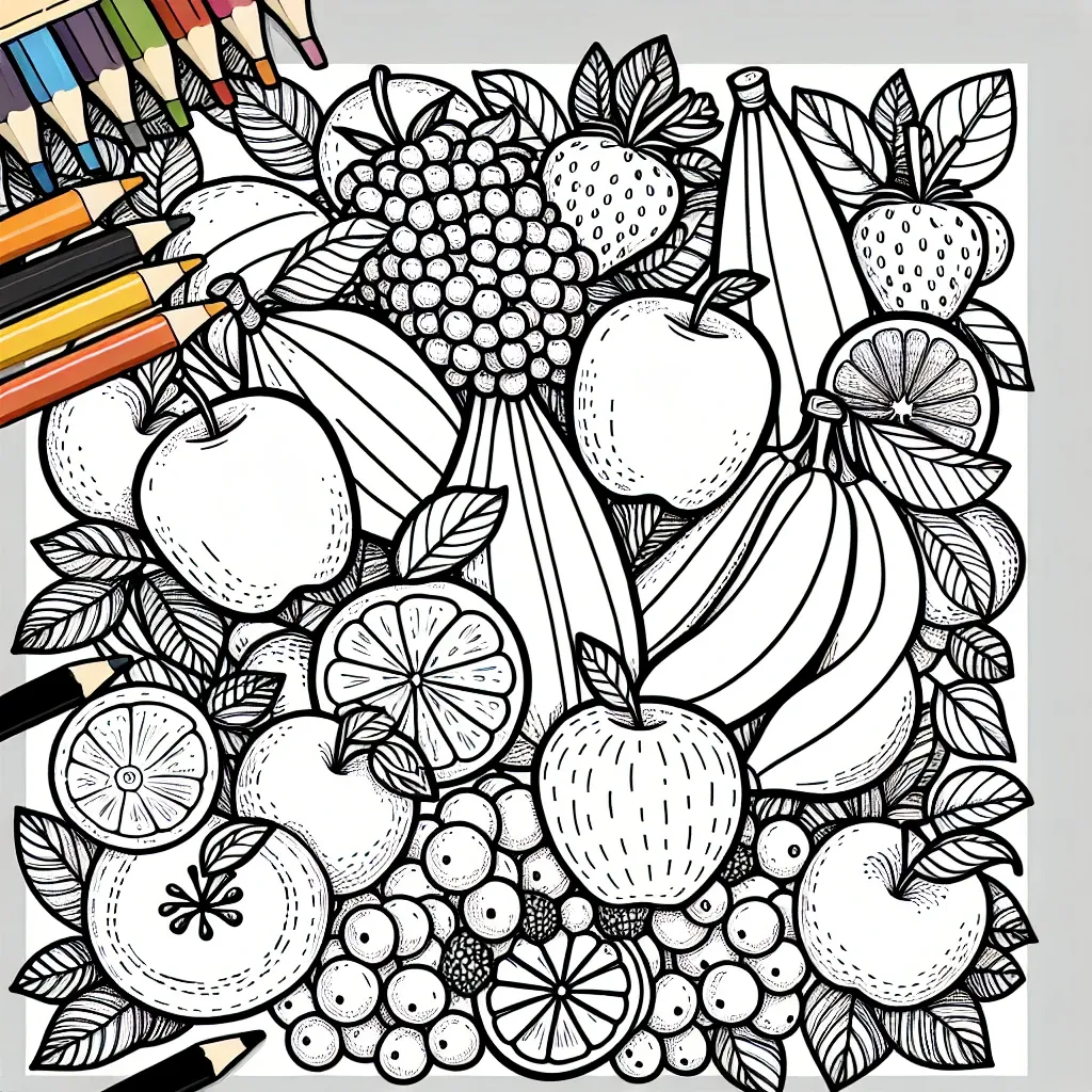 10 Fun and Free Fruit Coloring Pages for Kids: Get Creative with Vibrant Fruits!