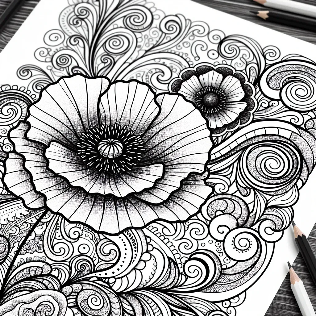 Get Creative with our Poppy Coloring Page for a Fun and Relaxing Activity