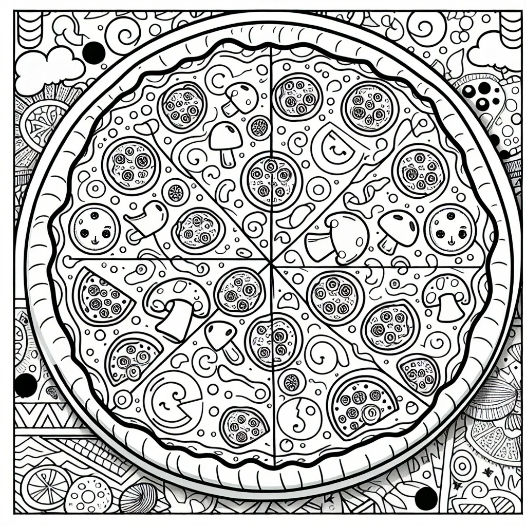 Deliciously Fun Pizza Coloring Page for Kids to Enjoy!