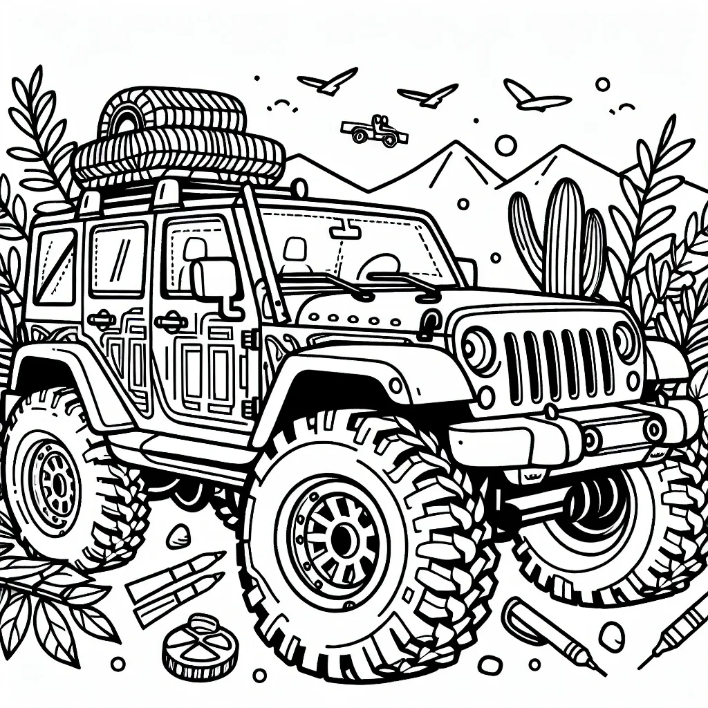 Get Adventurous with Our Jeep Coloring Page Collection!