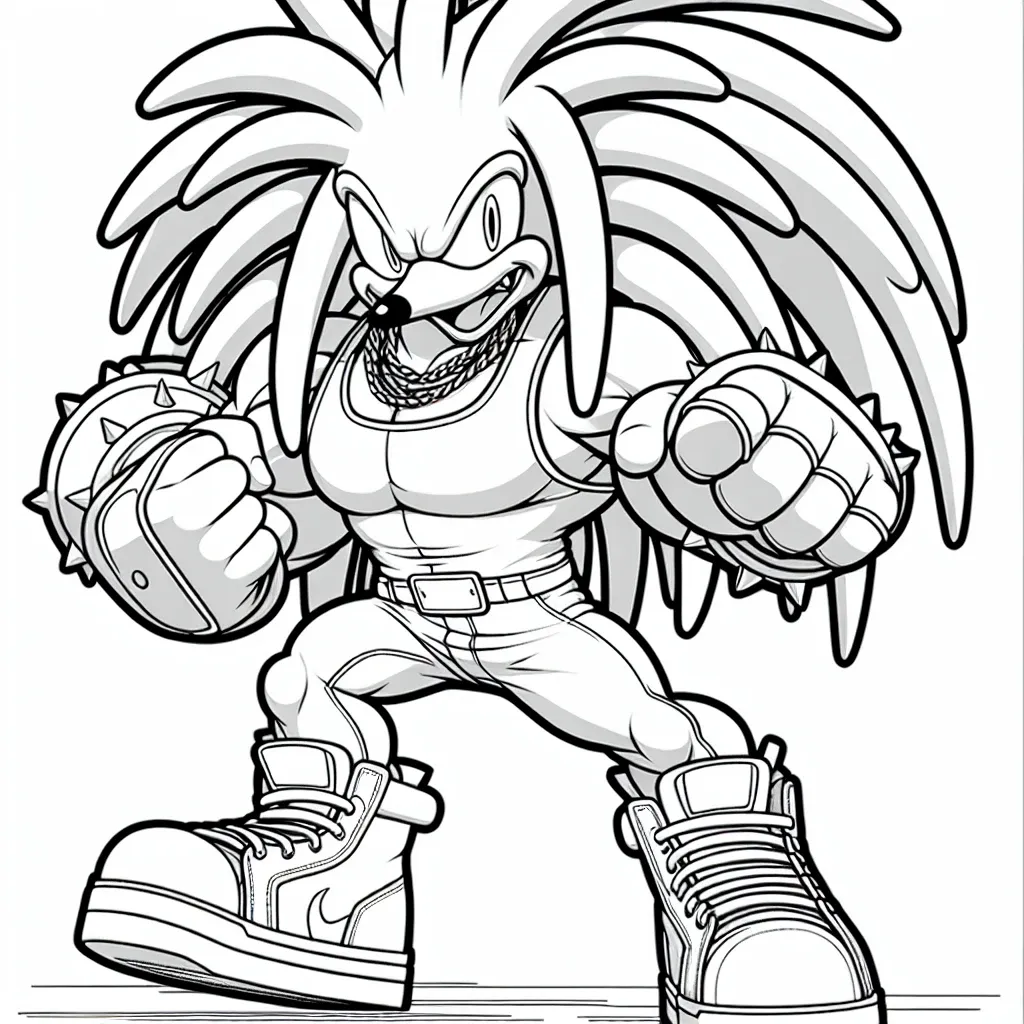 Get Creative with Our Knuckles Coloring Page – Perfect for Sonic the Hedgehog Fans!