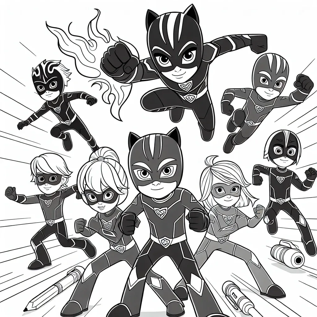 Unleash Your Creativity with our PJ Mask Coloring Page Collection!