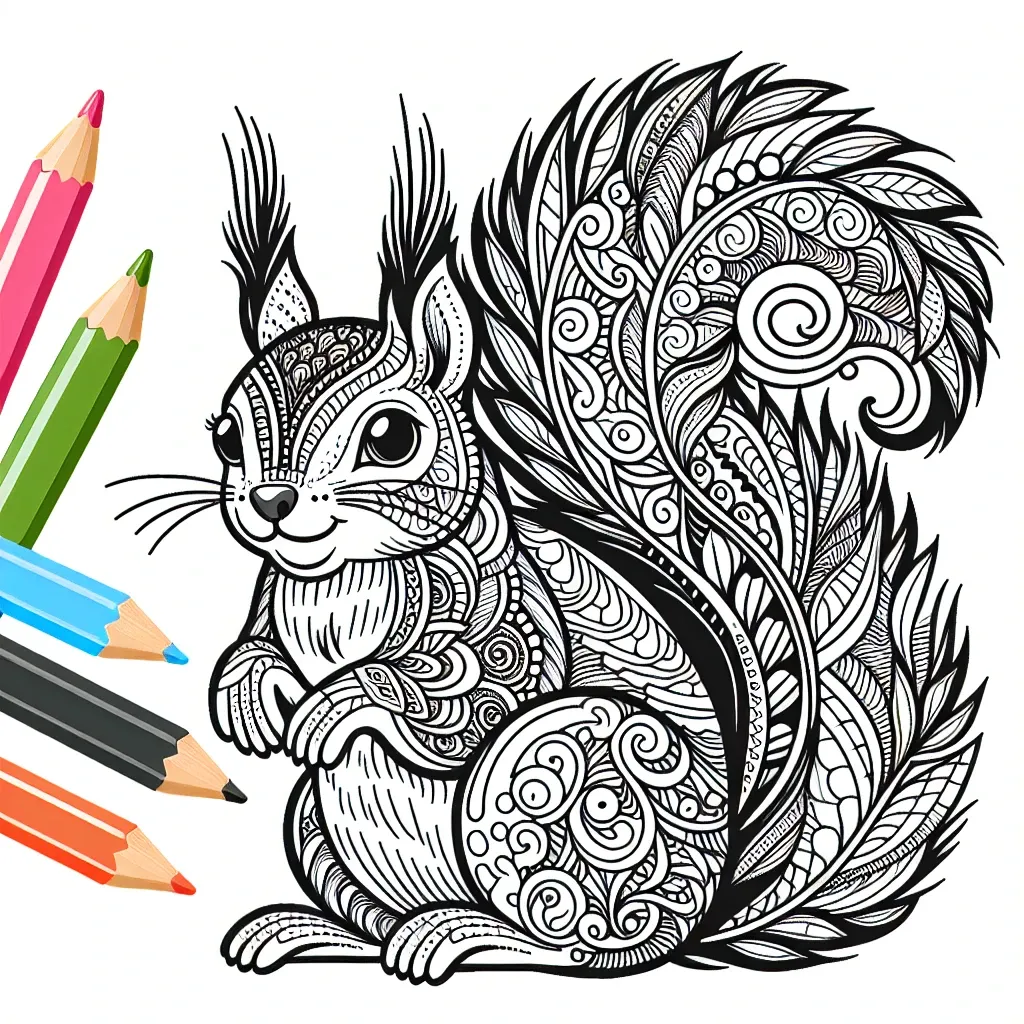 Get Creative with Our Adorable Squirrel Coloring Page – Perfect for Nature Lovers!