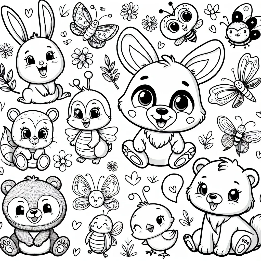 Unleash Your Creativity with our Smiling Critters Coloring Page Collection!