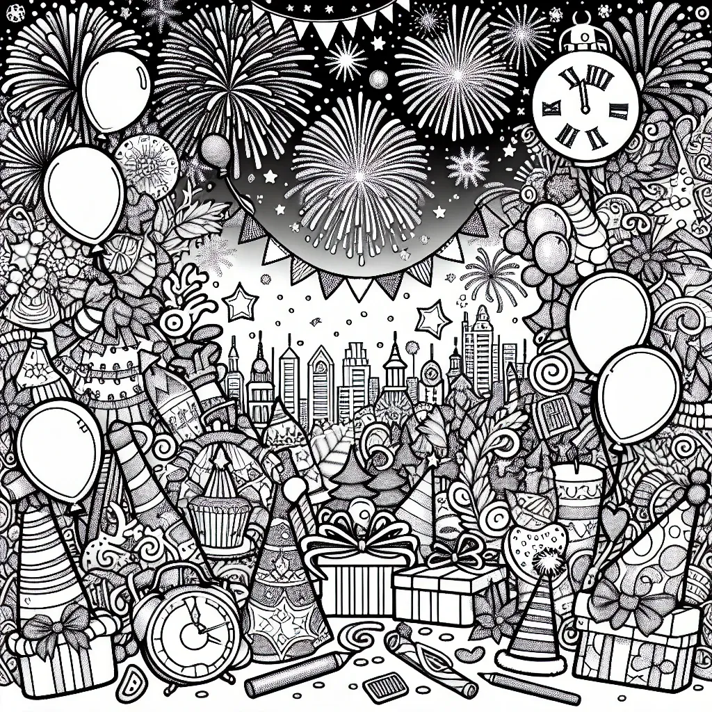 Get Festive with Our Happy New Year Coloring Pages – Ring in 2022 with Fun and Creativity!