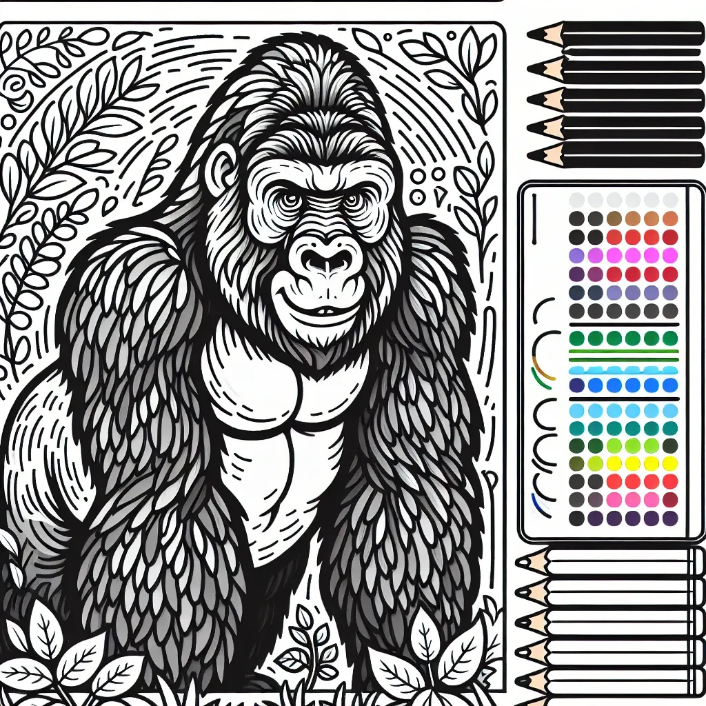 Unleash Your Creativity with our Gorilla Coloring Page Collection!