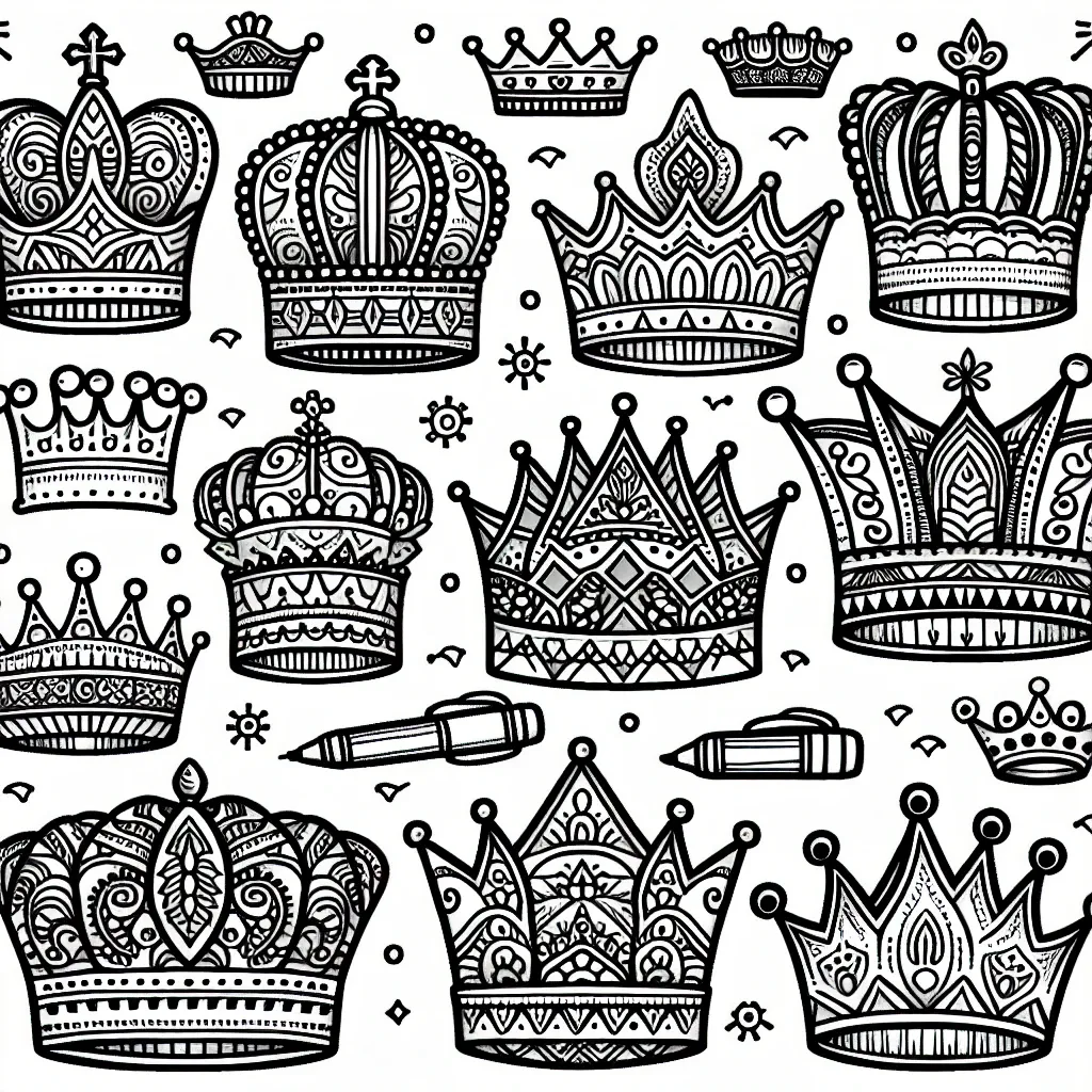 Unleash Your Creativity with our Crown Coloring Page Collection