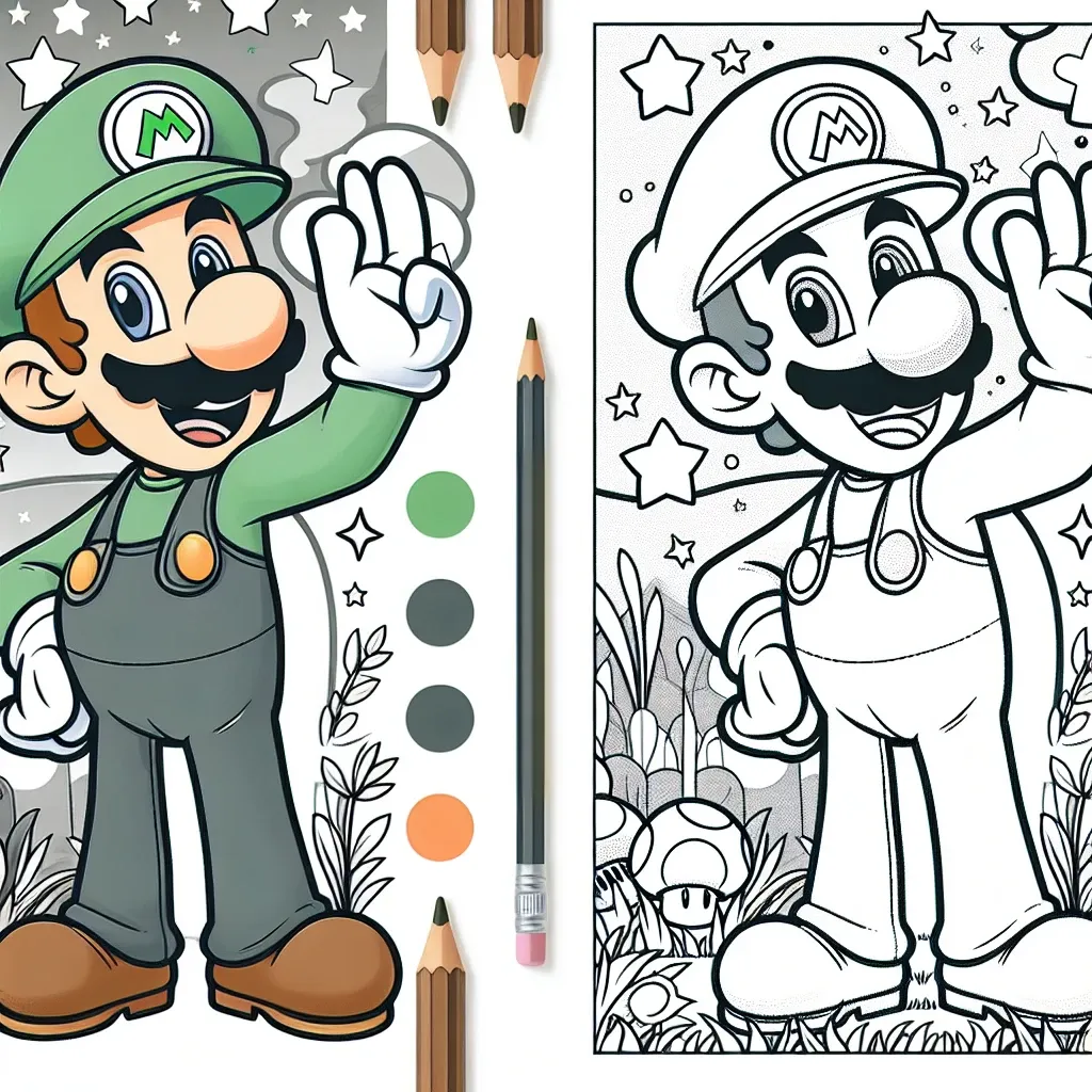 Get Creative with Our Luigi Coloring Page: Perfect for Mario Fans!