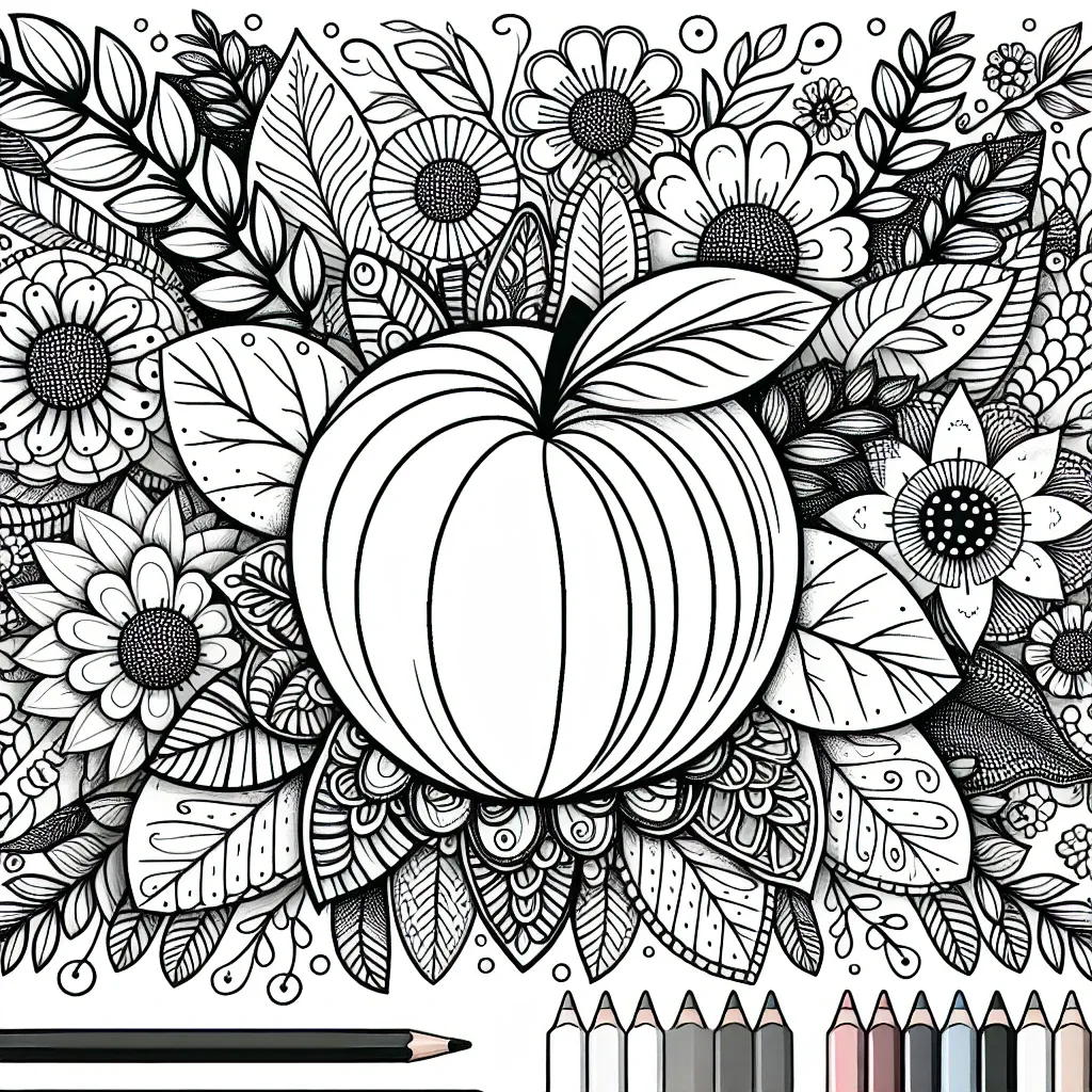 Get Creative with Our Peach Coloring Page: A Sweet Addition to Your Collection!