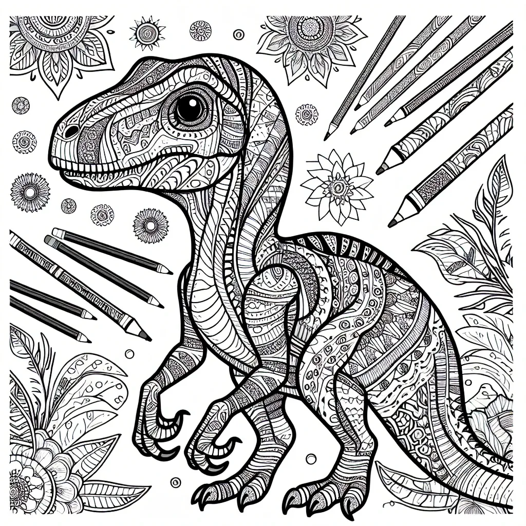 Unleash Your Inner Artist with Our Velociraptor Coloring Page!