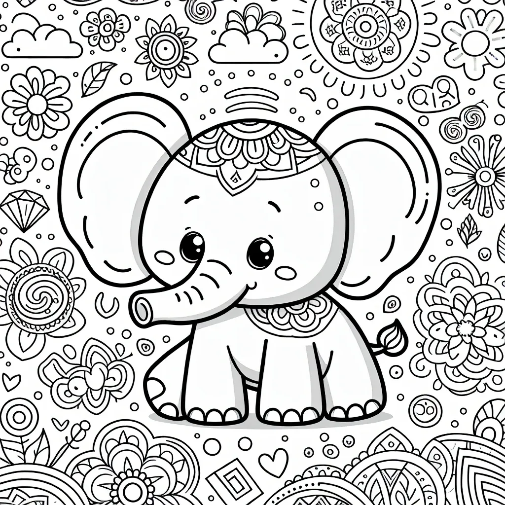 Roar with Fun: Elephant Coloring Page for Kids to Enjoy!