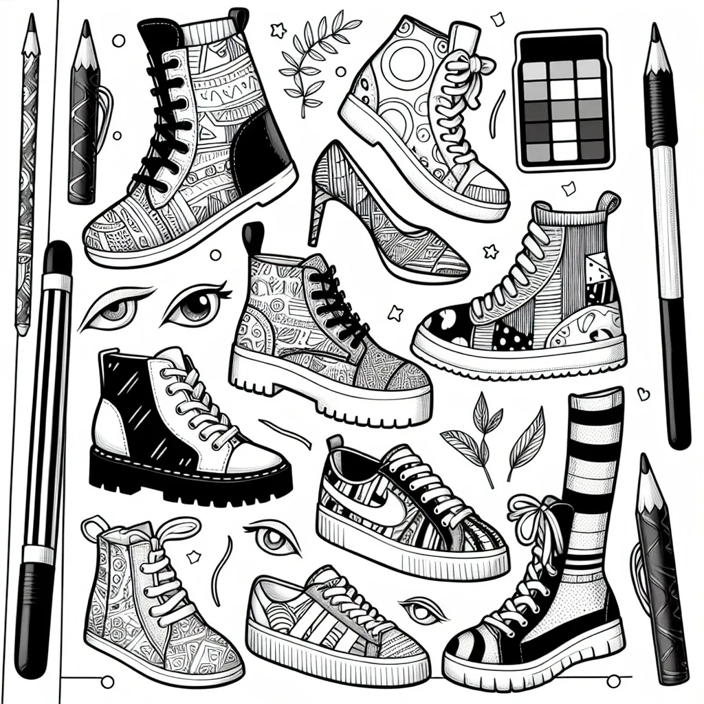 Get Creative with Our Shoe Coloring Page Collection – Fun and Free Designs for Every Style!