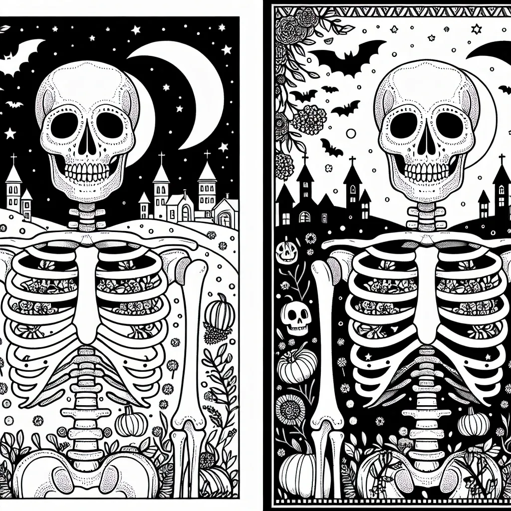 Get Spooky with our Skeleton Coloring Page Collection: Perfect for Halloween Fun!