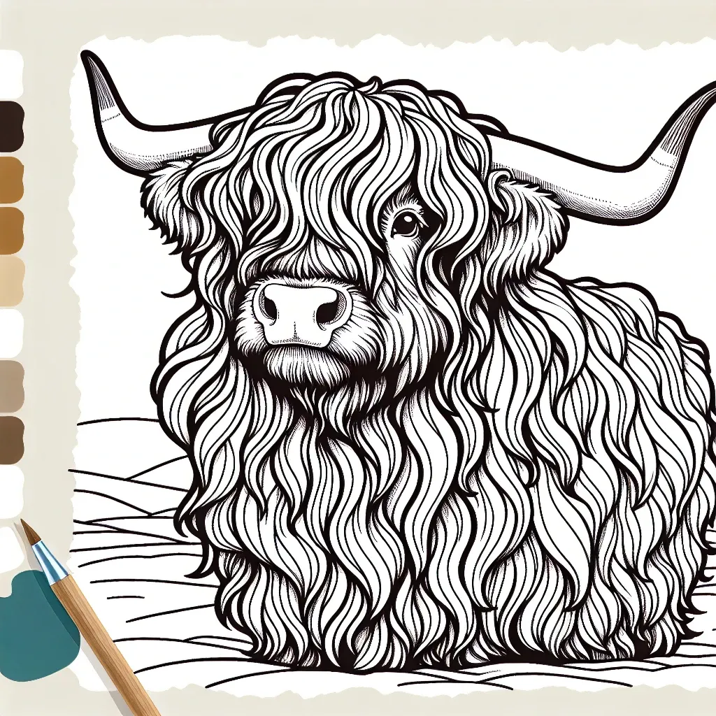 Unleash Your Creativity with our Highland Cow Coloring Page Collection!