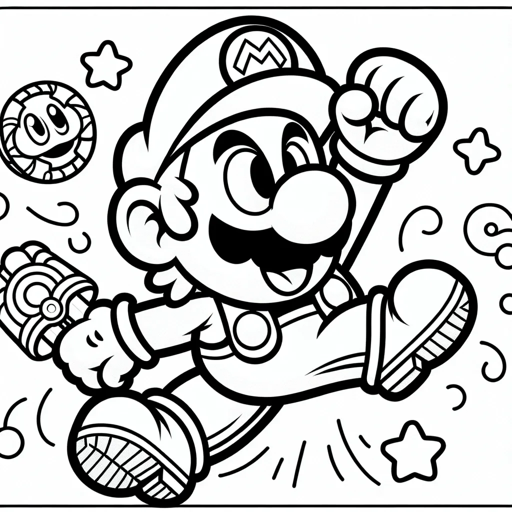 Super Mario Coloring Page: Get Ready to Bring Your Favorite Characters to Life with Our Fun and Free Printables!