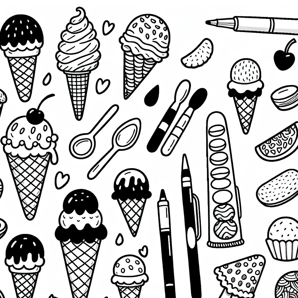 Unleash Your Creativity with Our Ice Cream Coloring Page Collection!