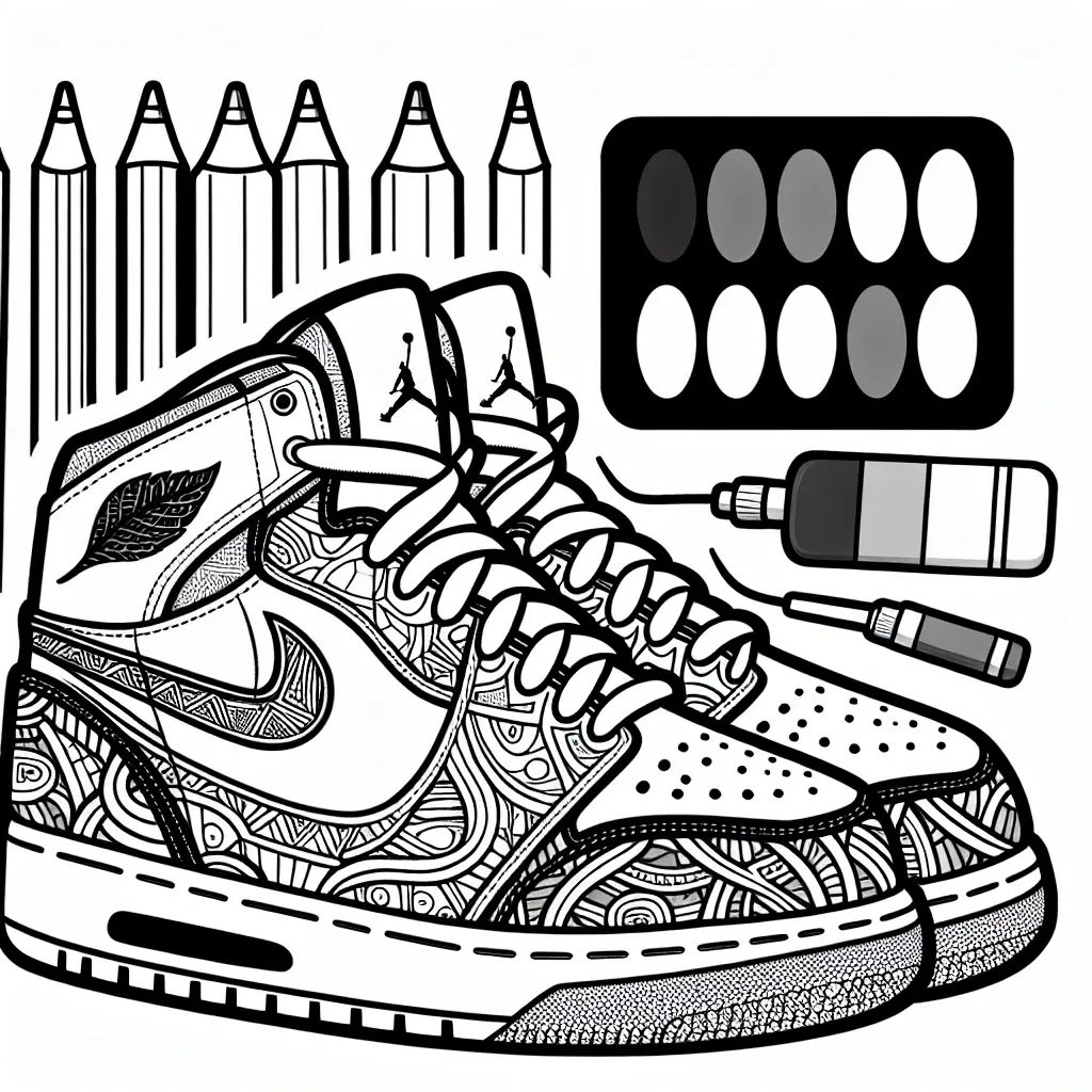 Get Creative with our Jordan Shoes Coloring Page – Perfect for Sneaker Fans!