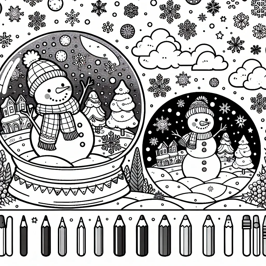 Get Festive with Our Snow Globe Coloring Page – Perfect for Winter Fun!